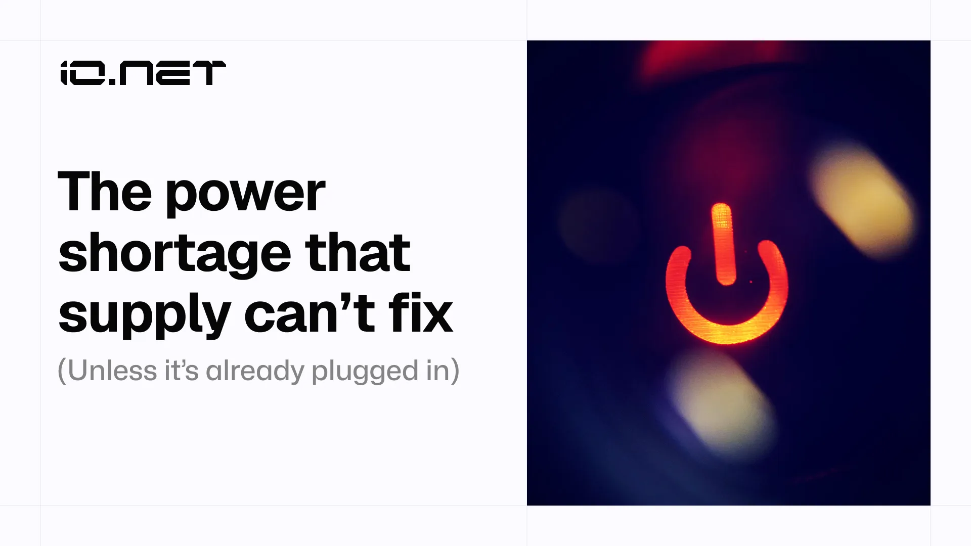 The power shortage that supply can’t fix (unless it’s already plugged in)